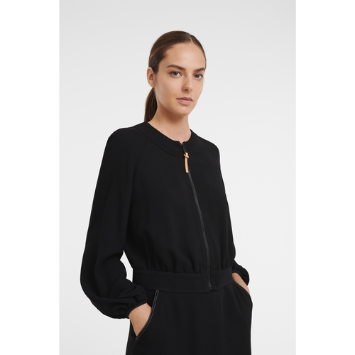 Bluzka Longchamp Fall-Zimowe 2022 Kolekcja Wełna Women Blouse Damskie Czarne | 5941-QNBAZ