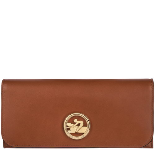 Portfele Longchamp Long continental Box-Trot Skórzane Women Wallets Damskie Brązowe | 1359-AUQMS