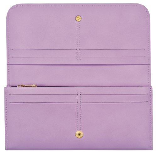 Portfele Longchamp Long continental Box-Trot Skórzane Women Wallets Damskie Fioletowe | 7391-RHPFS