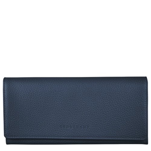 Portfele Longchamp Long continental Le Foulonné Skórzane Women Wallets Damskie Niebieskie | 2683-MQVXJ