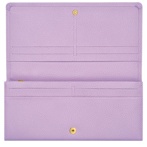 Portfele Longchamp Long continental Le Foulonné Skórzane Women Wallets Damskie Fioletowe | 4735-EBLIN