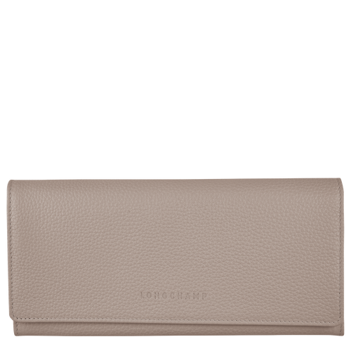 Portfele Longchamp Long continental Le Foulonné Skórzane Women Wallets Damskie Szare | 7862-BGRVH