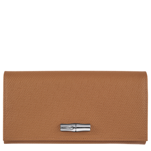 Portfele Longchamp Long continental Roseau Skórzane Women Wallets Damskie Beżowe | 3571-EURTP