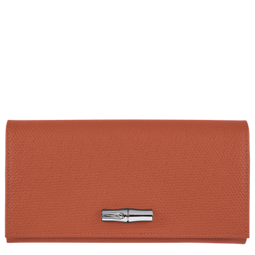 Portfele Longchamp Long continental Roseau Skórzane Women Wallets Damskie Pomarańczowe | 8219-GYMVB