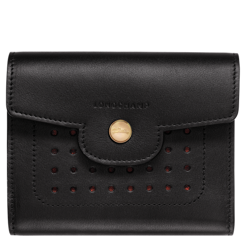 Portfele Longchamp Mademoiselle Longchamp Skórzane Women Wallets Damskie Czarne | 8047-YGFIP