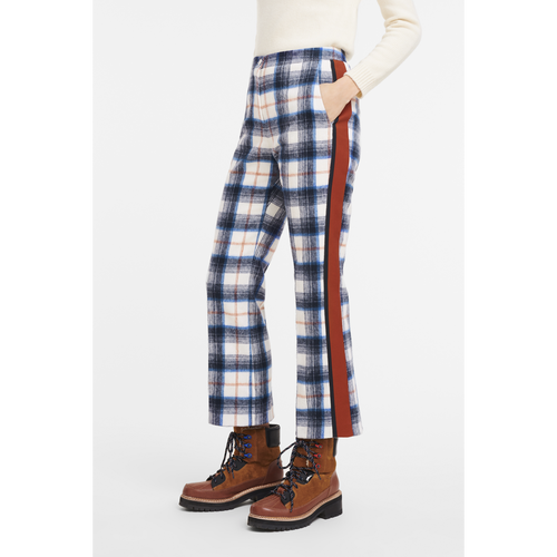 Portki Longchamp Fall-Zimowe 2022 Kolekcja Wełna Women Trousers Damskie Niebieskie | 5613-OUDLW