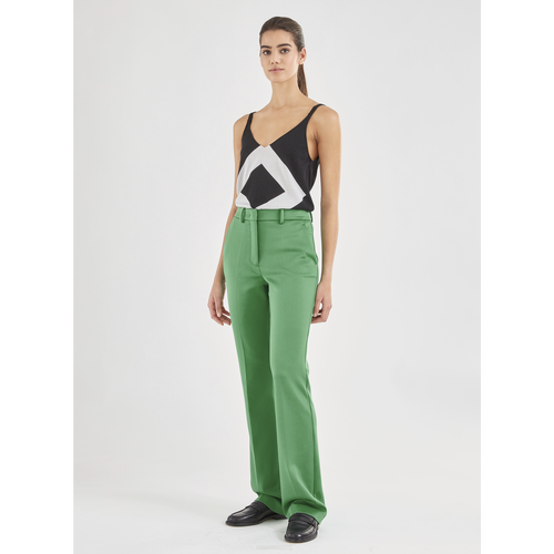 Portki Longchamp Fall-Zimowe 2022 Kolekcja Syntetyczna Fibres Women Trousers Damskie Zielone | 6401-TFBMW