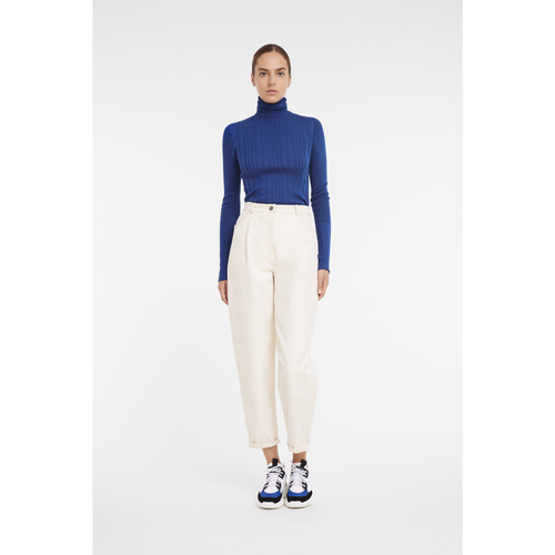 Portki Longchamp Fall-Zimowe 2022 Kolekcja Bawełniane Women Trousers Damskie Beżowe | 6759-DOXYQ