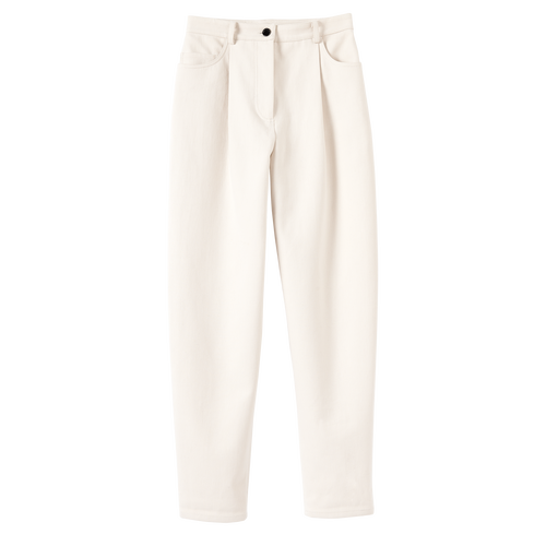 Portki Longchamp Fall-Zimowe 2022 Kolekcja Bawełniane Women Trousers Damskie Beżowe | 6759-DOXYQ