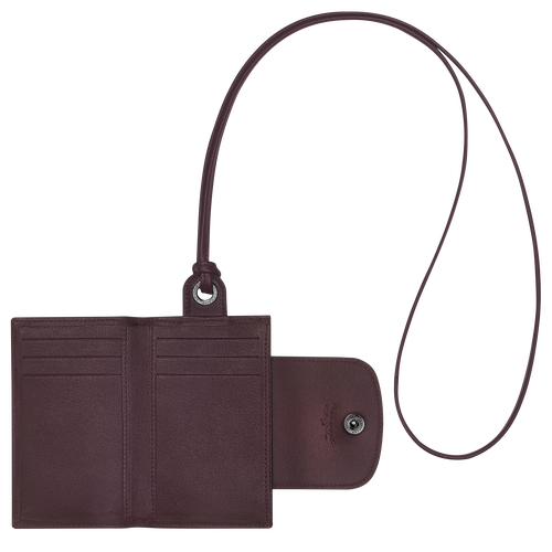 Posiadacz Karty Longchamp Le Pliage Cuir Skórzane with necklace Men Cardholders Męskie Czerwone | 4961-MVPLZ