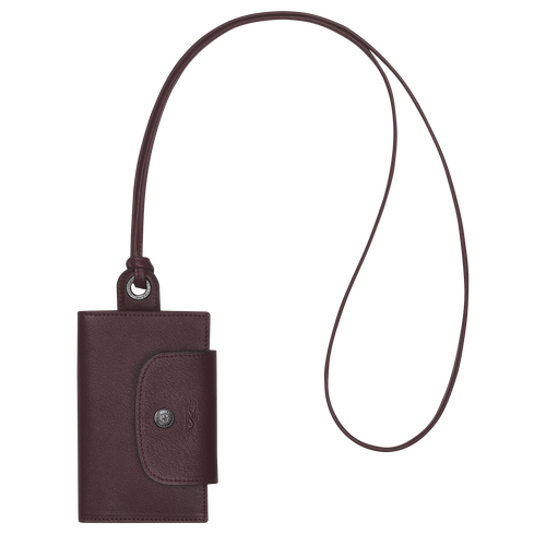 Posiadacz Karty Longchamp Le Pliage Cuir Skórzane with necklace Men Cardholders Męskie Czerwone | 4961-MVPLZ