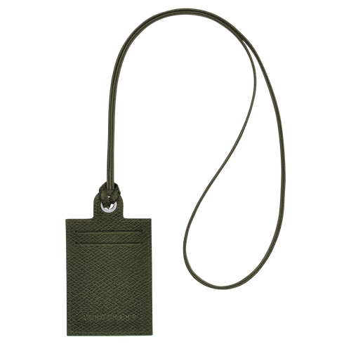 Posiadacz Karty Longchamp Le Pliage Green Skórzane with necklace Men Cardholders Męskie Zielone | 5379-HLNQC