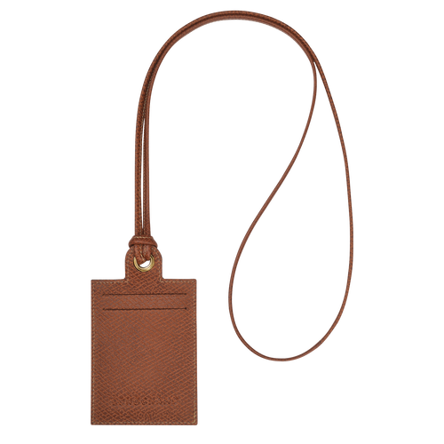 Posiadacz Karty Longchamp Le Pliage Original Skórzane with necklace Women Cardholders Damskie Brązowe | 3854-HBGRX