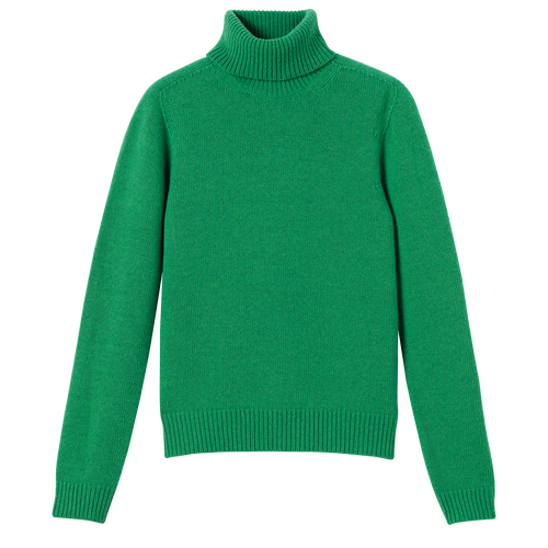 Swetry Longchamp Fall-Zimowe 2022 Kolekcja Wełna Women Sweaters Damskie Zielone | 0175-RDONX