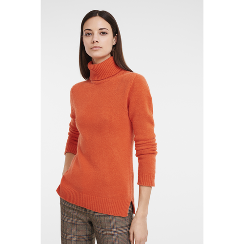 Swetry Longchamp Fall-Zimowe 2022 Kolekcja Wełna Women Sweaters Damskie Pomarańczowe | 4639-RWTKV