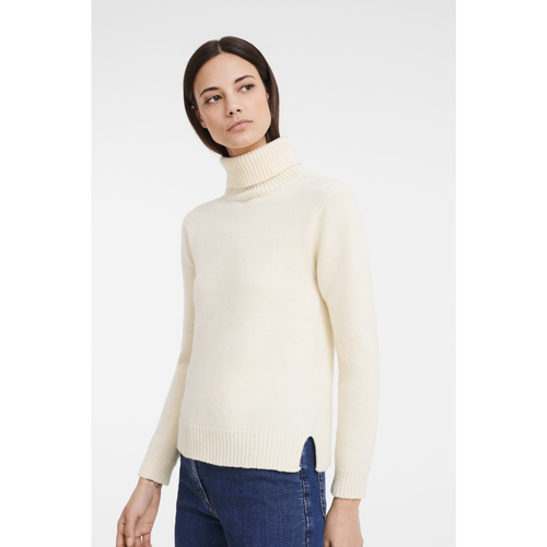 Swetry Longchamp Fall-Zimowe 2022 Kolekcja Wełna Women Sweaters Damskie Beżowe | 7012-ZLIOU