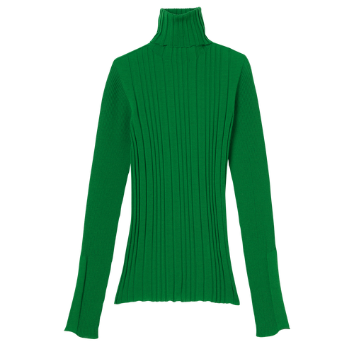 Swetry Longchamp Fall-Zimowe 2022 Kolekcja Wełna Women Sweaters Damskie Zielone | 9514-NRYEL