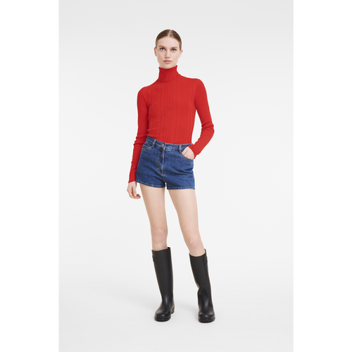 Szorty Longchamp Fall-Zimowe 2022 Kolekcja Bawełniane Women Shorts Damskie Niebieskie | 6830-ZVBPQ