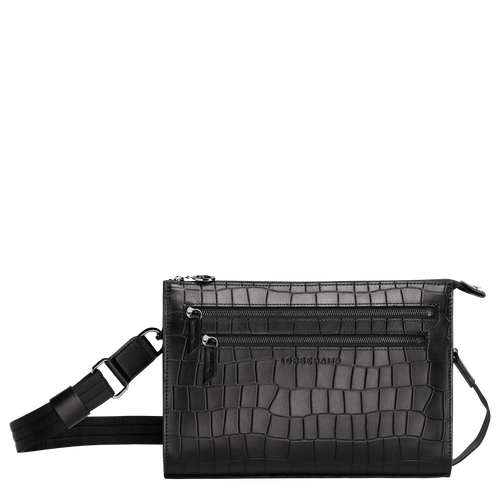 Torba Crossbody Longchamp Croco Block Skórzane Women Crossbody Plecaki Damskie Czarne | 6480-YOMFZ