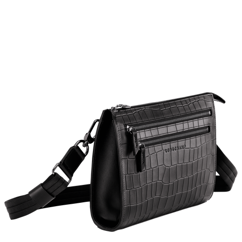 Torba Crossbody Longchamp Croco Block Skórzane Men Crossbody Plecaki Męskie Czarne | 9065-TMUBH