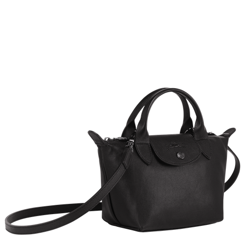 Torby Mini Longchamp Le Pliage Cuir XS Skórzane Women Mini Bag Damskie Czarne | 3647-BRHMT