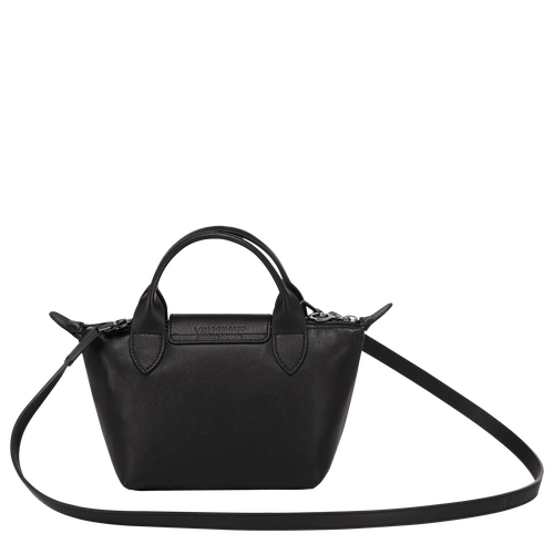 Torby Mini Longchamp Le Pliage Cuir XS Skórzane Women Mini Bag Damskie Czarne | 3647-BRHMT