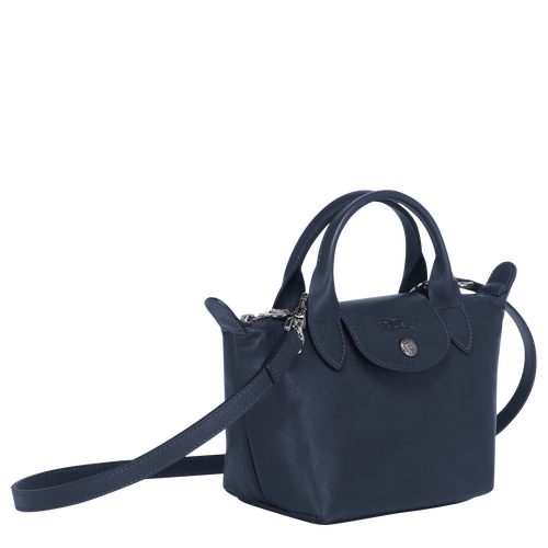 Torby Mini Longchamp Le Pliage Cuir XS Skórzane Women Mini Bag Damskie Niebieskie | 4826-ORCKH