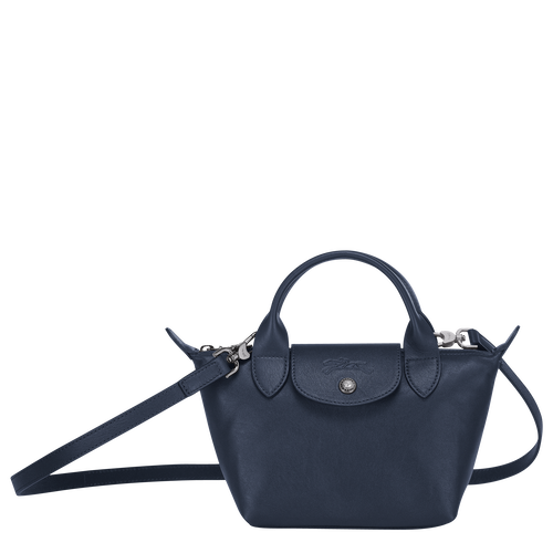 Torby Mini Longchamp Le Pliage Cuir XS Skórzane Women Mini Bag Damskie Niebieskie | 4826-ORCKH