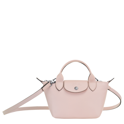 Torby Mini Longchamp Le Pliage Cuir XS Skórzane Women Mini Bag Damskie Różowe | 4986-CEONA