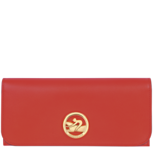 Portfele Longchamp Long continental Box-Trot Skórzane Women Wallets Damskie Pomarańczowe | 2019-YMOPD