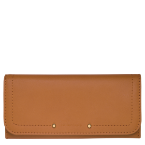 Portfele Longchamp Long continental Cavalcade Skórzane Women Wallets Damskie Beżowe | 2594-SMXTU