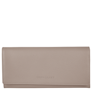 Portfele Longchamp Long continental Le Foulonné Skórzane Women Wallets Damskie Szare | 7862-BGRVH