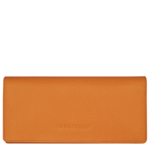 Portfele Longchamp Long continental Le Foulonné Skórzane Women Wallets Damskie Pomarańczowe | 9183-MSUQV