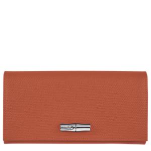 Portfele Longchamp Long continental Roseau Skórzane Women Wallets Damskie Pomarańczowe | 8219-GYMVB