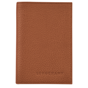 Pouches Longchamp Passport cover Le Foulonné Skórzane Men Pouches Męskie Brązowe | 8195-QHZWX