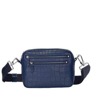 Torba Crossbody Longchamp Croco Block Skórzane Men Crossbody Plecaki Męskie Niebieskie | 3408-NCGRX