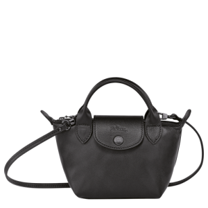 Torba Crossbody Longchamp Le Pliage Cuir Skórzane Women Crossbody Plecaki Damskie Czarne | 4615-ZSYRG