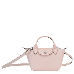 Torby Mini Longchamp Le Pliage Cuir XS Skórzane Women Mini Bag Damskie Różowe | 4986-CEONA