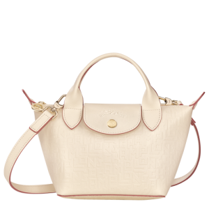 Torebki Longchamp Le Pliage Cuir LGP XS Skórzane Women Handbag Damskie Beżowe | 2795-STGLJ